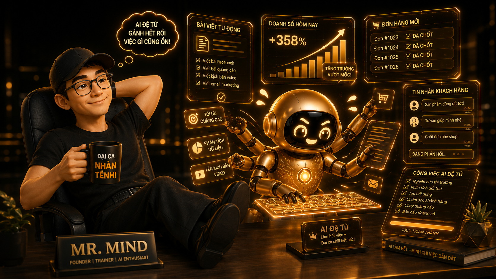 AI đệ tử gánh việc, đại ca chill